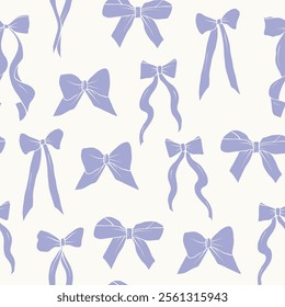 Flat vector bows seamless pattern