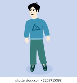 flat vector of a boy