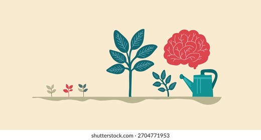 ilustração do conceito de molhar da inspiração do cérebro do vetor plano
