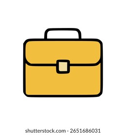 Flat Vector Briefcase Icon for Business and Office Concepts Isolated on White Background Illustration