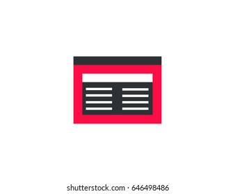 Flat vector browser document window