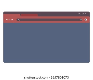Flat vector browser window with tab and search bar. Great for internet, UI, web, and tech themes