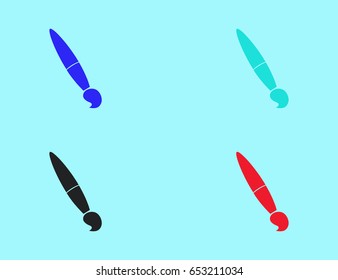 Flat vector brush work tool set