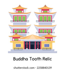 Vector plano de reliquia dental de buddha