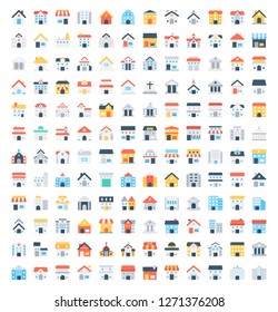 Flat Vector Building Icons Pack