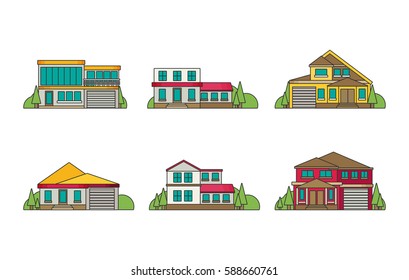 Flat vector buildings.