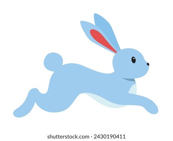 Flat vector bunny isolated on white background
