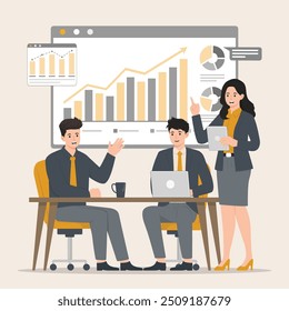 Flat vector Business brainstorming concept illustration

