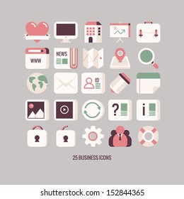 Flat vector business icon set