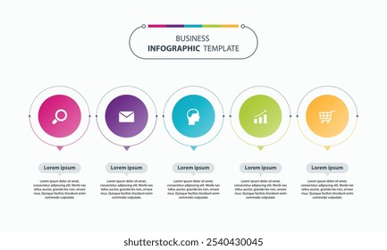 modelo de design de elementos de infográficos de negócios de vetor plano. layout de modelo de linha de tempo criativo para conceito de apresentação. colorido.
