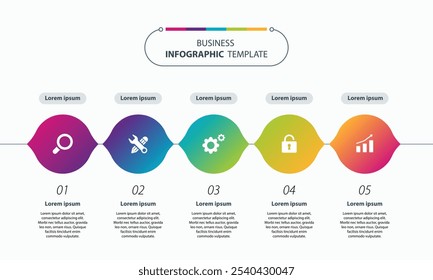 flat vector business infographics element design template. creative timeline template layout for presentation concept. colorful.
