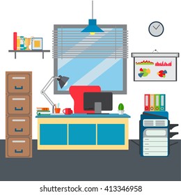 Flat vector business office