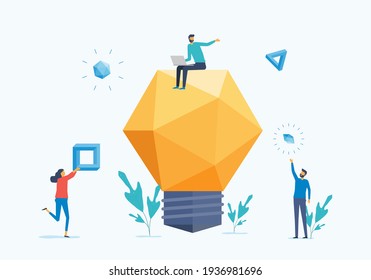 Flat Vector Business Team Creative Idea And Brainstorm For New Project Start Up Concept