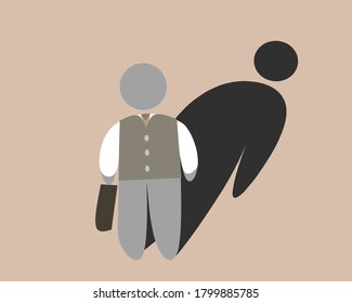 
flat vector businessman colorful with shadow