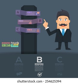 Flat Vector Businessman Presentation Infographics Stats Elements Design