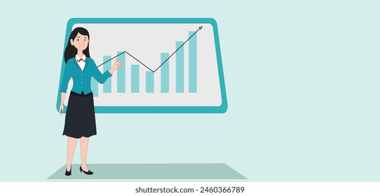 Flat vector businessman working for data analysis and business financial investment concept
