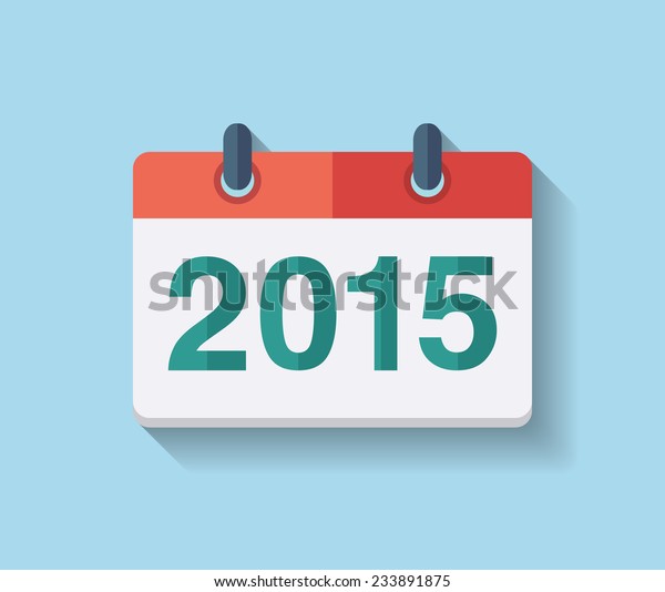 フラットベクター画像カレンダーアイコン2015 2015年の新年 の