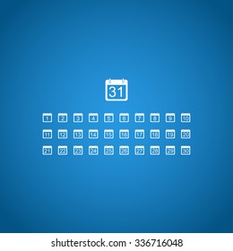 Flat vector calendar icon. Design style EPS