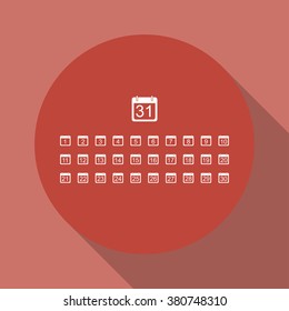 Flat vector calendar icon. Design style EPS