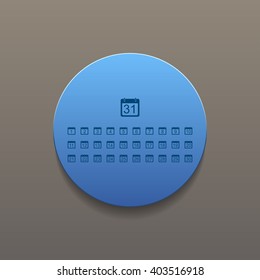 Flat vector calendar icon. Design style EPS
