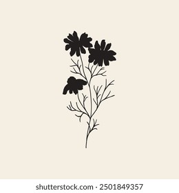 Ilustración de flor de manzanilla de Vector plano