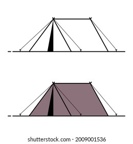 Tienda vectorial plana para acampar o hacer excursionismo. 