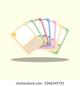 flat vector card game play