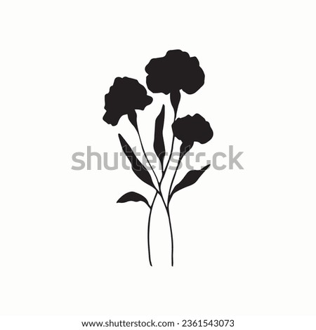 Flat vector carnation flower illustration