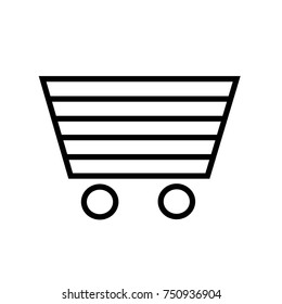 Flat vector cart icon. Isolated on white background