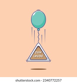 Globo plano vectorial de dibujos animados con tablero cumlaude. concepto aislado de dibujos animados vectoriales. estilo de dibujos animados planos.