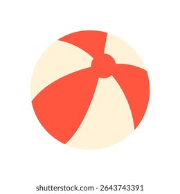 Flat vector cartoon illustration of a colorful inflatable beach ball. For summer, beach, pool and vacation-themed design. Isolated on white background.