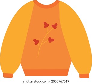 Flat vector cartoon illustration of a cozy warm sweater.