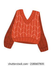 Dibujo gráfico de vector plano de un cálido y acogedor suéter. Ilustración del vector