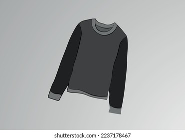 Flat vector cartoon illustration of a cozy warm sweater. Women's knitted warm clothing on a white background