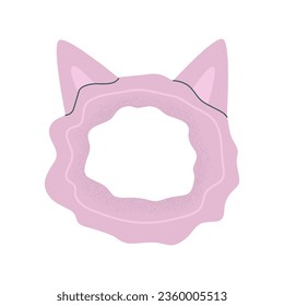 Flat vector cartoon illustration of a headband for cosmetic procedures. A women's accessory for the daily routine of facial skin care. Isolated design on a white background.