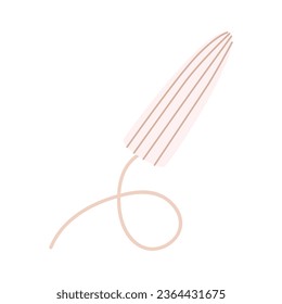 A flat vector cartoon illustration of a hygienic tampon used by a woman during the menstrual period. Isolated design on a white background.