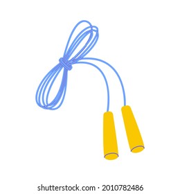 Dibujo plano vectorial de una cuerda de salto, aislado en un fondo blanco.