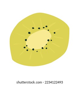 Flat vector cartoon illustration of kiwi.