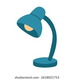 Flat vector cartoon of a modern desk lamp. Study light source for school or office use.