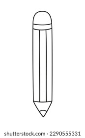 Flat vector cartoon pencil illustration. Icon for your design isolated on white background. Pencil business concept.
