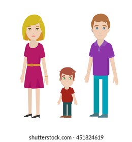 flat vector character family animation man woman child human