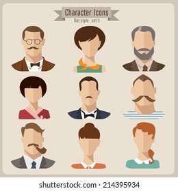 Flat vector characters