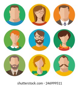 Flat vector characters