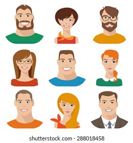 Flat Vector Characters Vector Avatars Eyes Stock Vector (Royalty Free ...