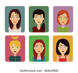 Flat vector characters icons