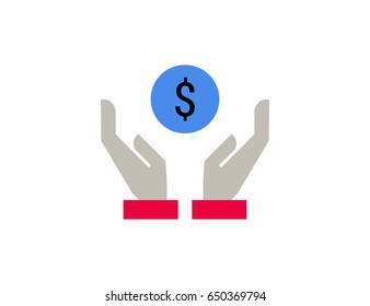 Flat vector charity money donation