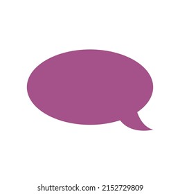 Flat vector chat message in elliptical speech bubble icon. Isolated on a white background. Simple design.