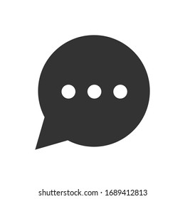 Flat vector chat message in speech bubble icon. Isolated on white background.