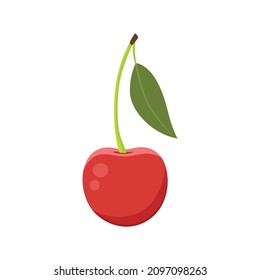 Flat vector of Cherry isolated on white background. Flat illustration graphic icon