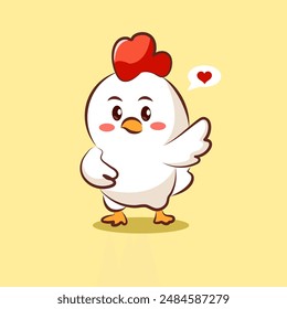 flat vector chicken character logo elements, objects for your brand